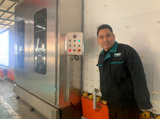 Línea de transformación de cristal aislador automática con la prensa de planchar que se lava de cristal